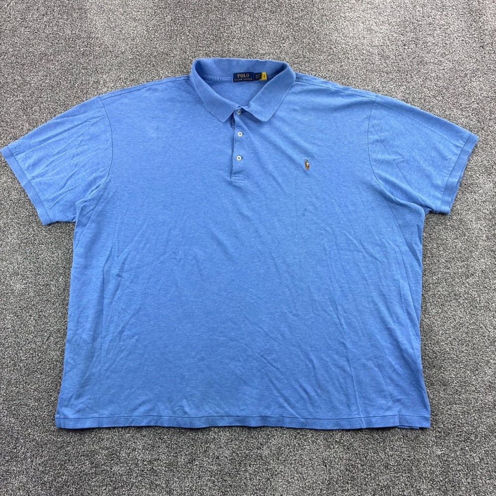 Polo Ralph Lauren Polo Shirt Mens 4XB Blue Short Sleeve Cotton Jersey Pony Logo